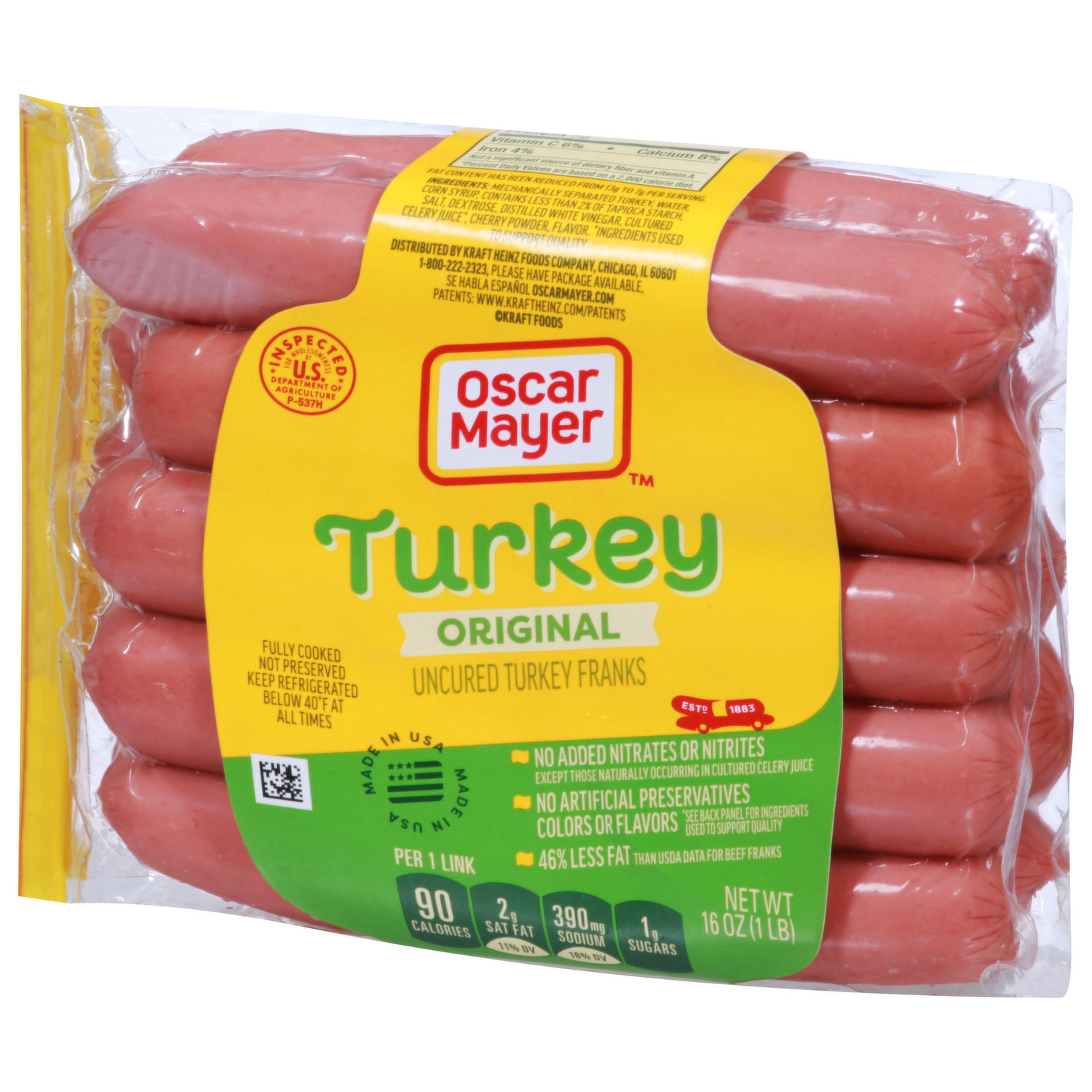 Oscar Mayer Original Uncured Turkey Franks Hotdogs, 10 count, 16 oz