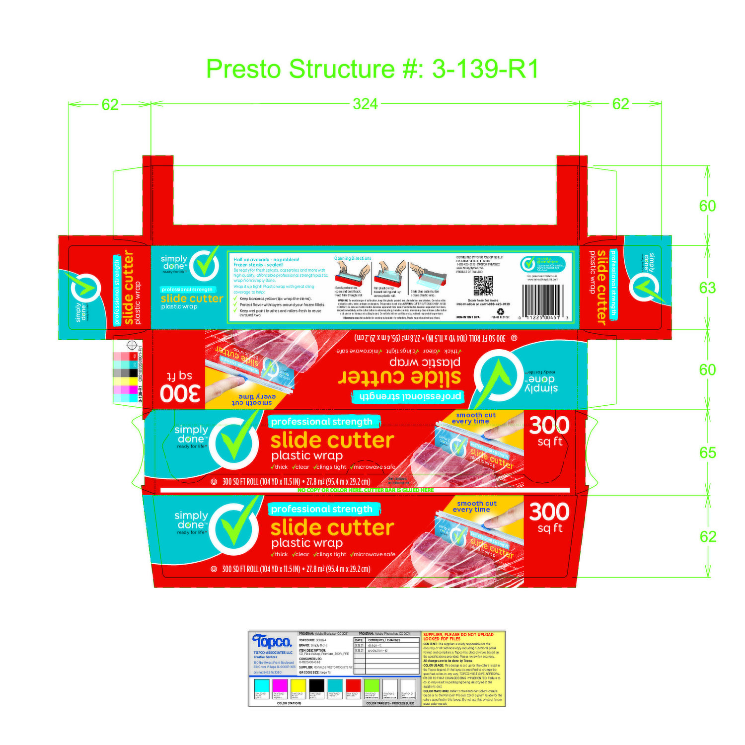 17661 - Slide Cutter - Four 13.5 Stick On replacements for 12 plastic  wrap - Fits many commercial kitchen boxes - Save time and money, measure  your