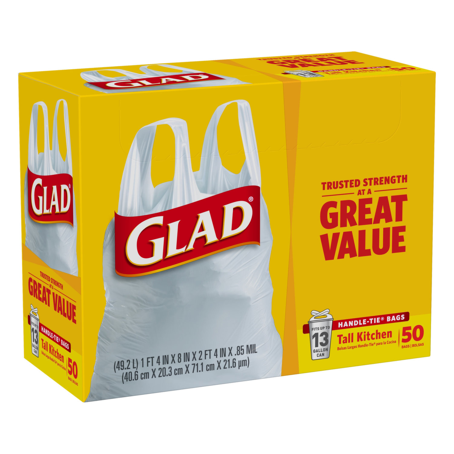 Glad Strong 13-gal Tall Kitchen Trash Bags 78362 Clo78362 for sale