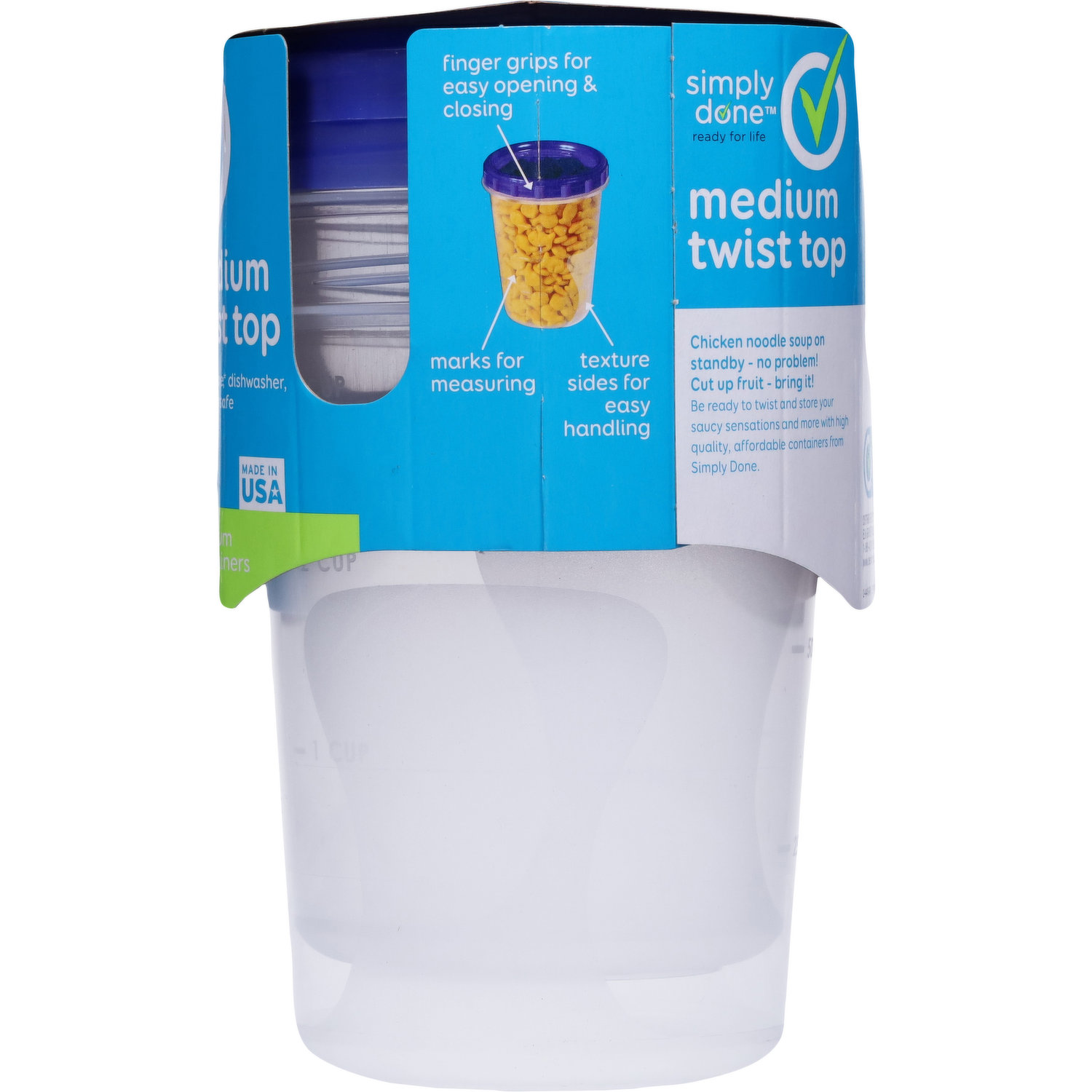 Simply Done Containers & Lids, Twist Top, Small, 16 Fluid Ounce