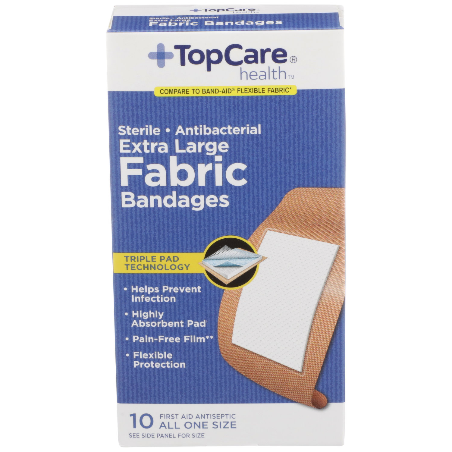 Band-Aid Brand Tru-Stay Adhesive Pads, Large Sterile Sheer Bandages for  First Aid & Wound Care, Large Pad Covers & Protects Minor Cuts, Scrapes &  Burns, Lightweight, Large Size, 10 Ct, Bandages