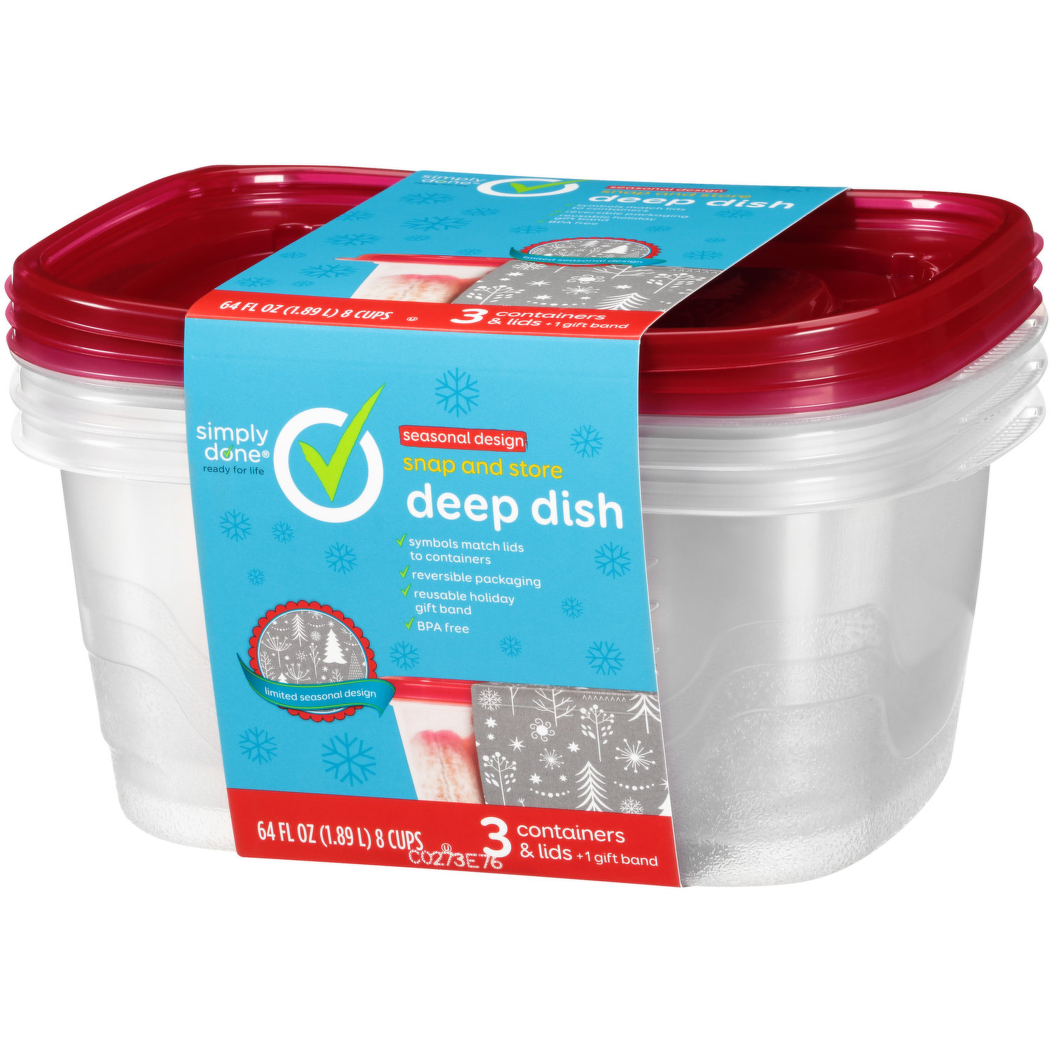 Simply Done Durable Small Square Container & Lid