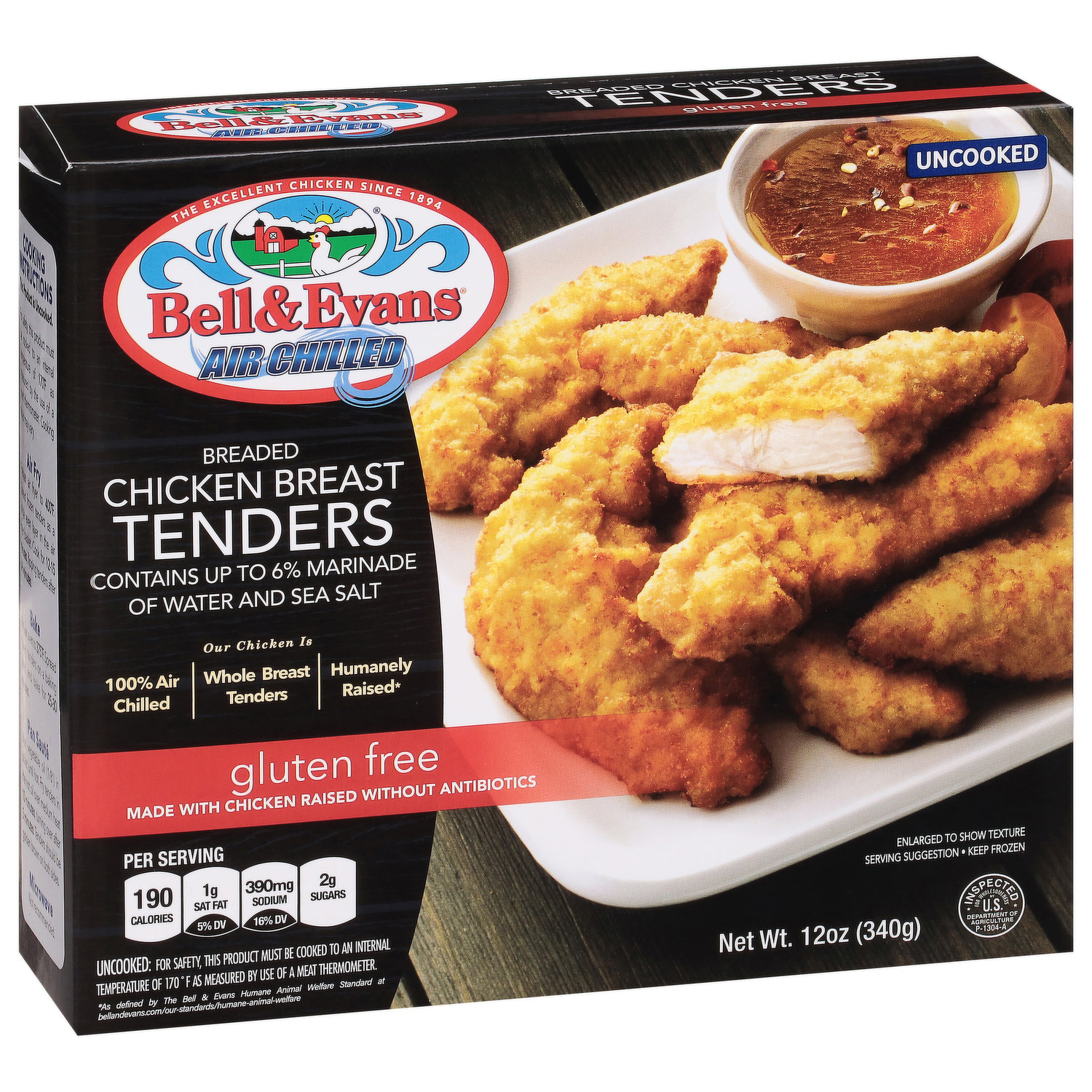 Bell & Evans Chicken Breast Tenders, Breaded, Air Chilled - King 