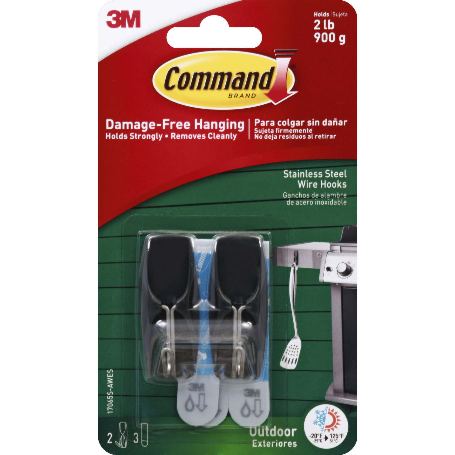 Buy Command 17065S-AWES Wire Hook, 2 lb, 2-Hook, Plastic/Stainless