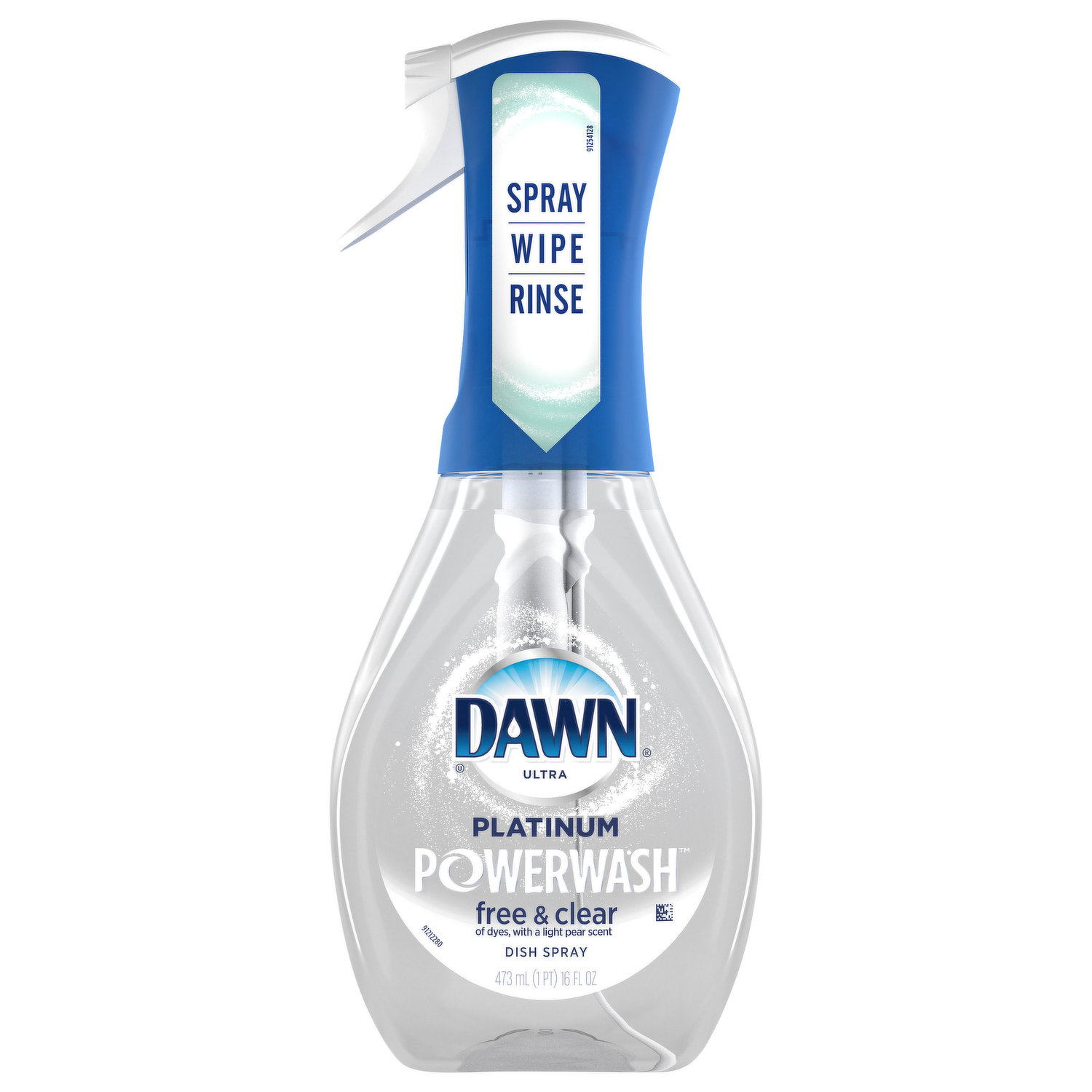 Dawn No- Drip Fillable Dish Brush, Clear