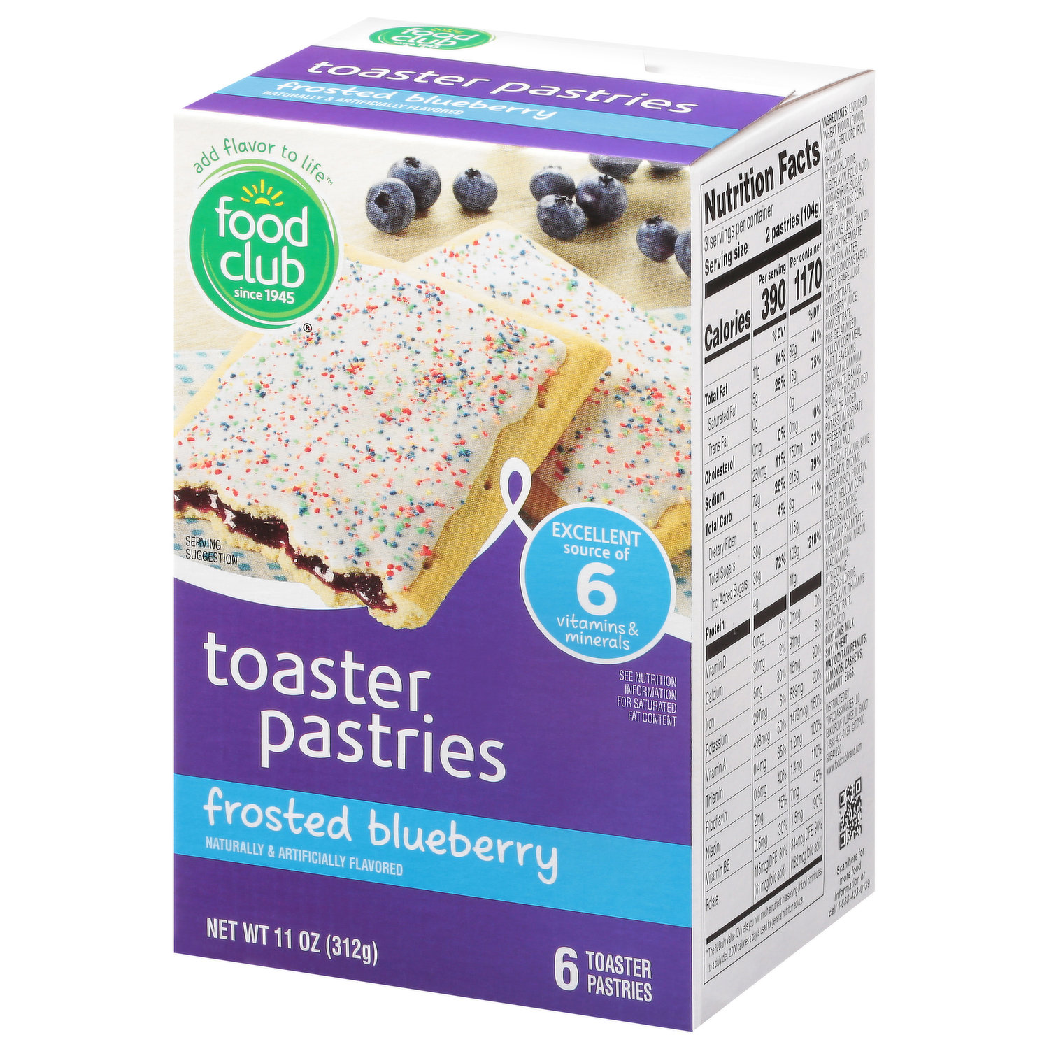 Glutino Gluten Free Toaster Pastry Frosted Blueberry 5Ct