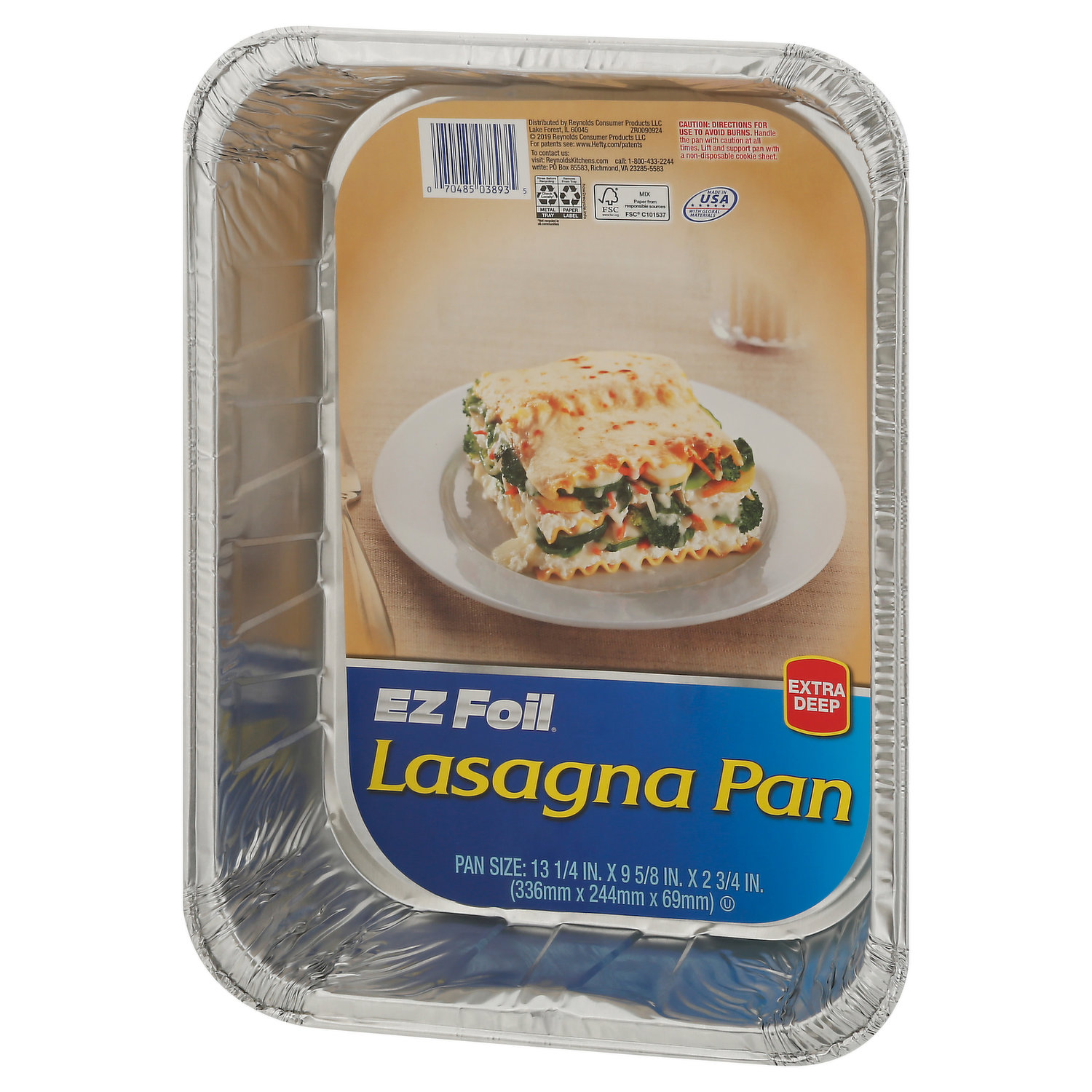 EZ Foil Aluminum Extra Deep Giant Lasagna Pans, 13.5 x 9 x 2.75 inch, 2  Count