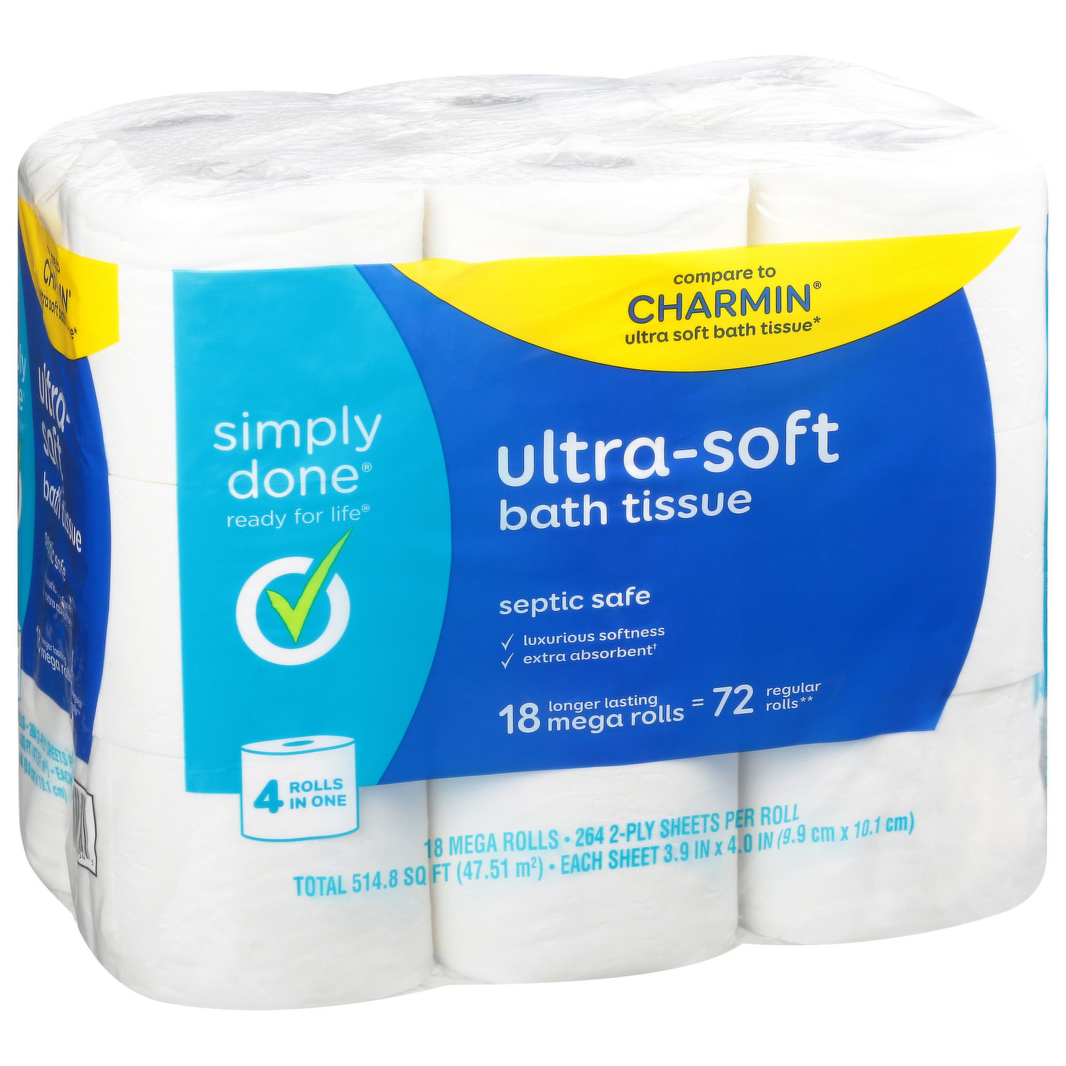 Simply Done Bath Tissue, Ultra-Soft, Mega Rolls, 2-Ply - King Kullen