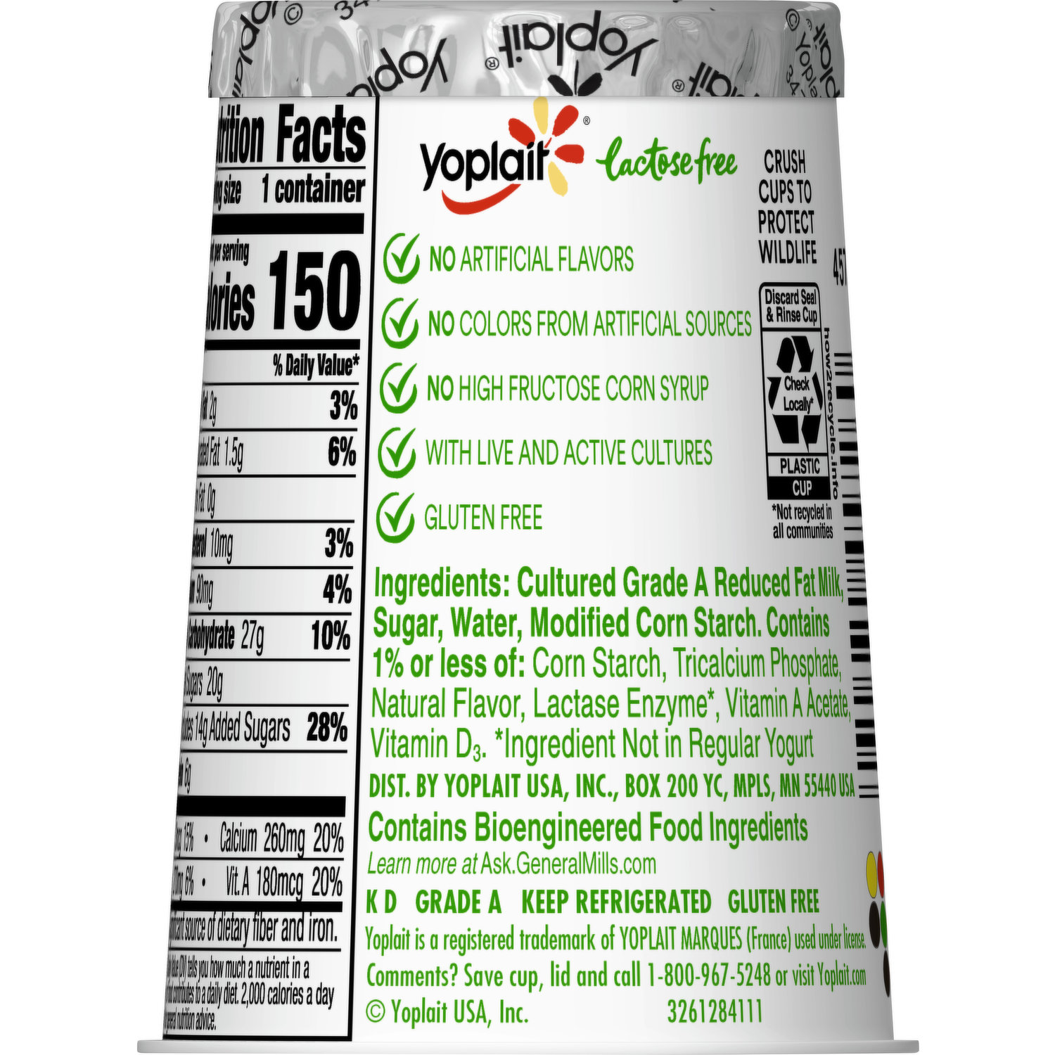 yoplait yogurt nutrition facts