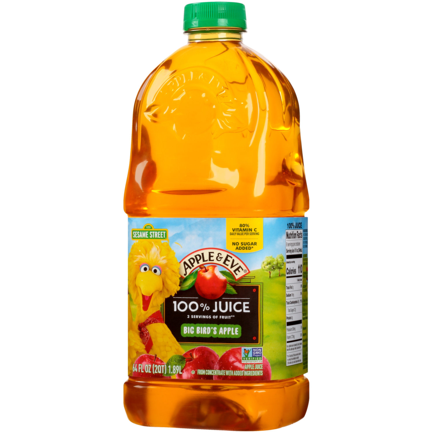 Apple & Eve, Sesame Street Big Bird's 100% Juice Bottle, 8x64Oz