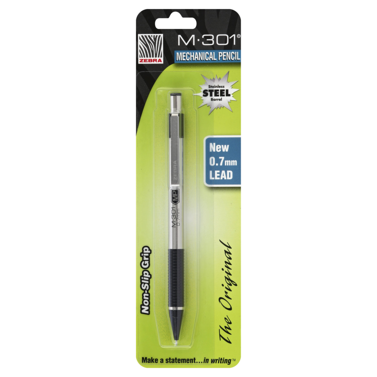 Zebra Pencil, Mechanical, M-301, Stainless Steel (0.7 mm Lead) - King Kullen