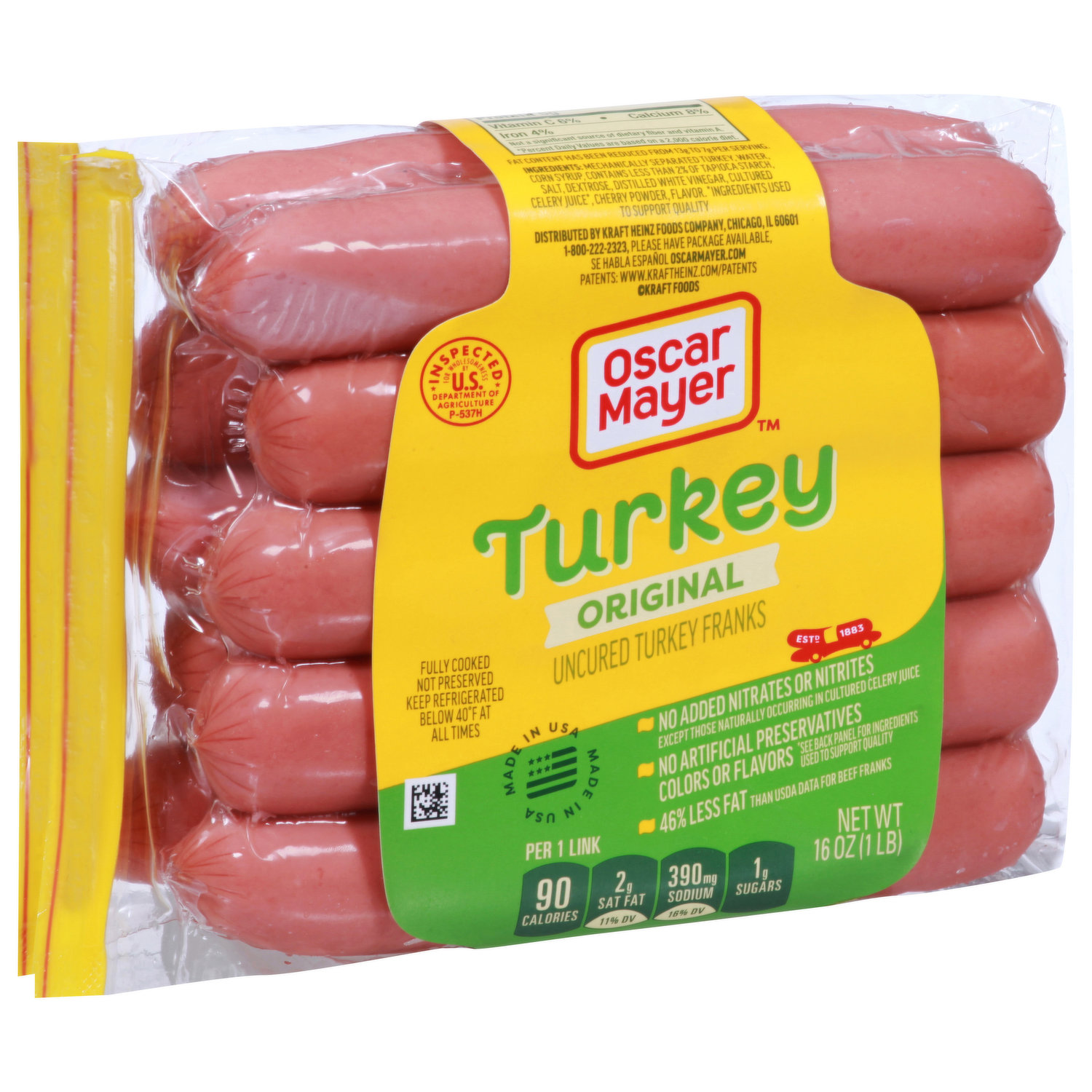 Oscar Mayer Turkey Franks, Original, Uncured 16 Oz