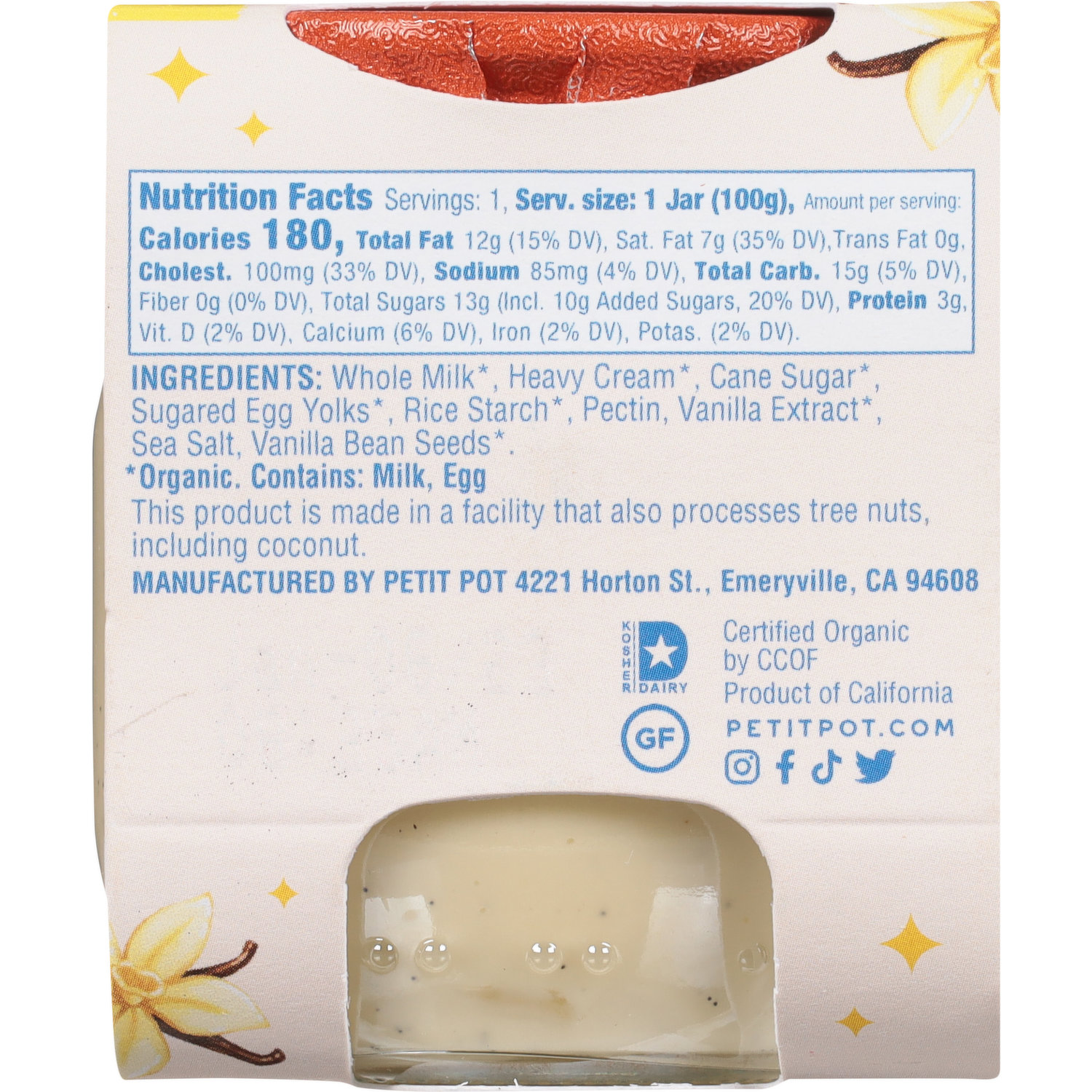 Petit Pot® Organic Vanilla French Pudding, 3.5 oz - Harris Teeter