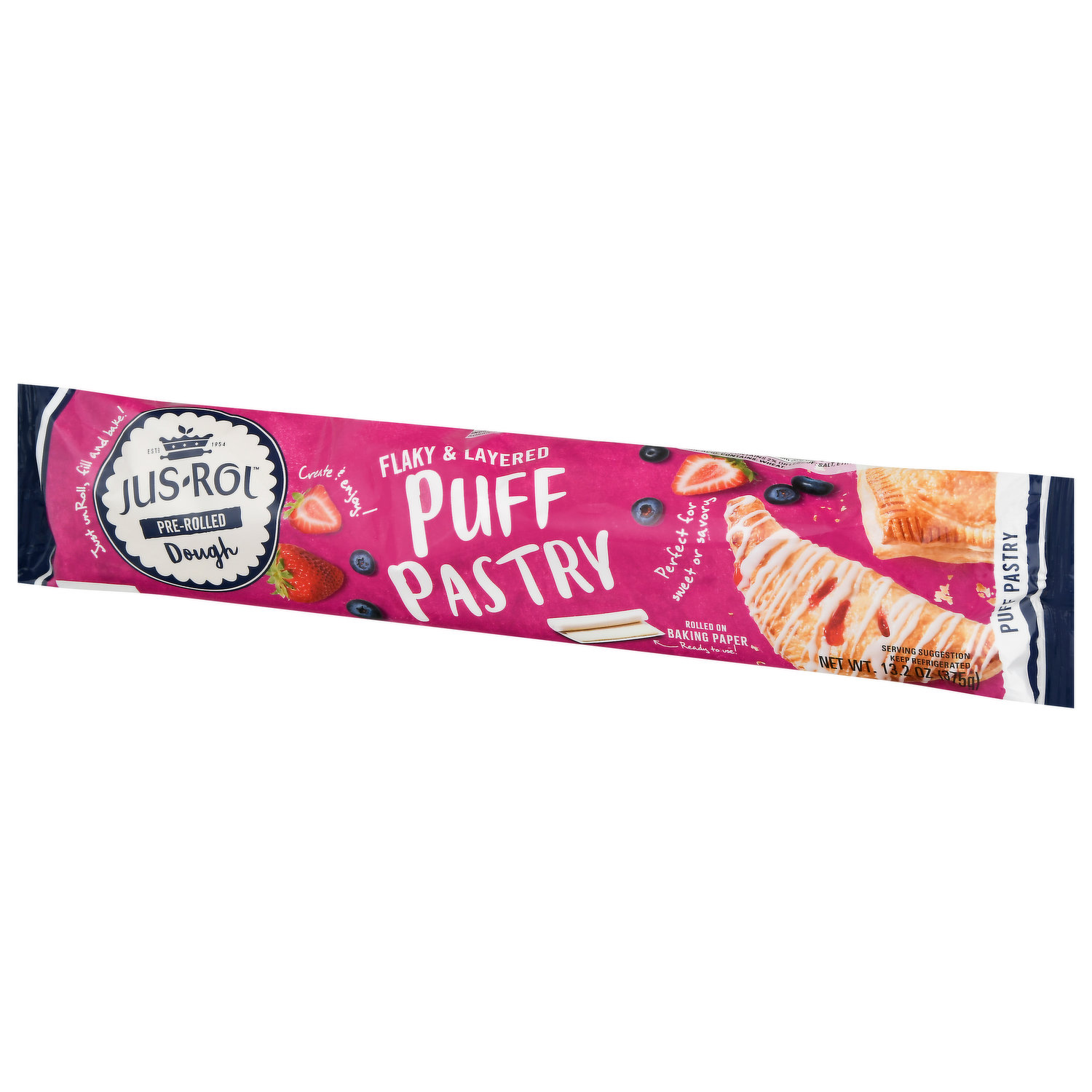 Jus-Rol Puff Pastry Pre-Rolled Refrigerated Dough, 13.2 oz 