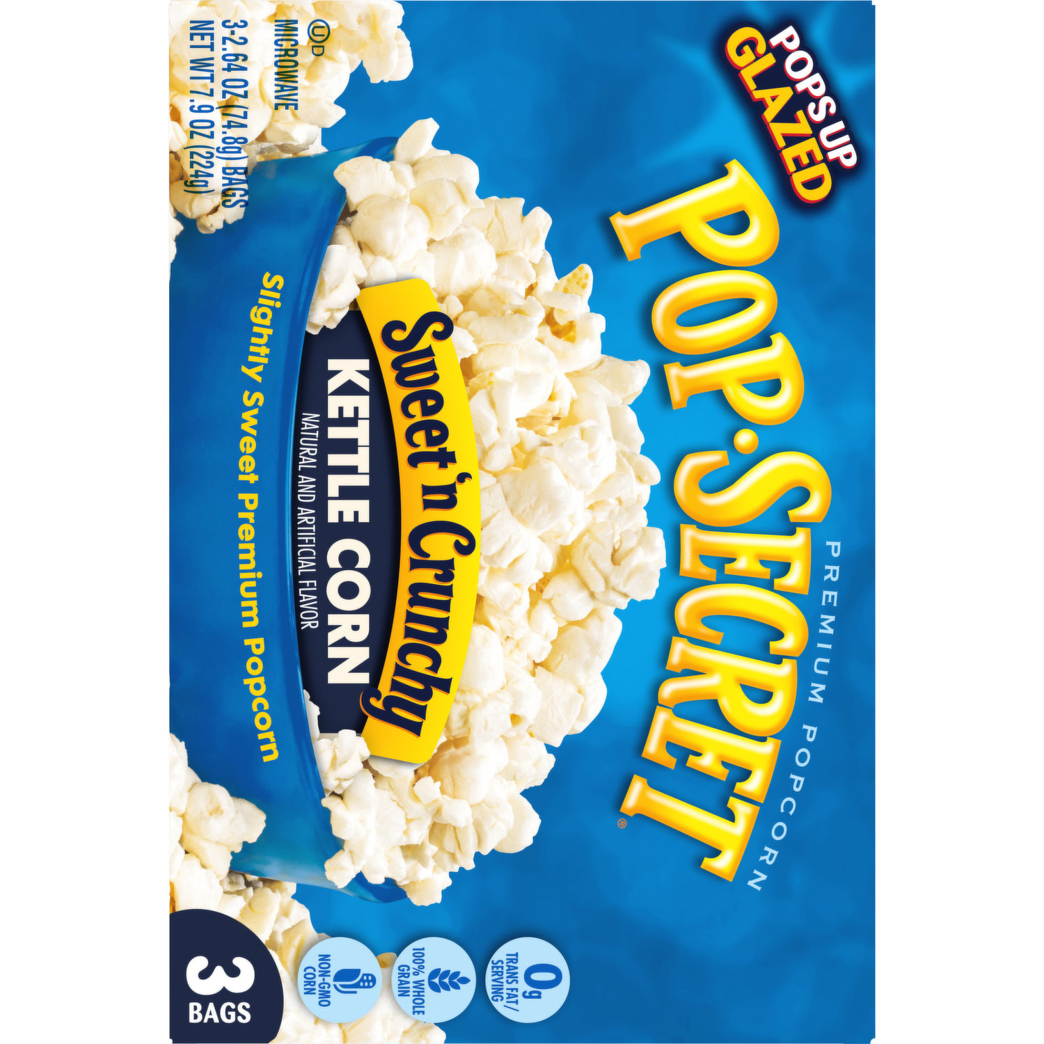 Pop Secret Popcorn, Sweet 'n Crunchy Caramel Microwave Popcorn, 2.64 oz  Bags, 3 Ct