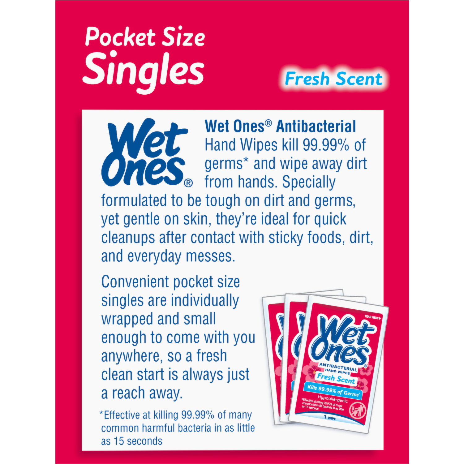 Wet Ones Antibacterial Hand Wipes - Fresh Scent