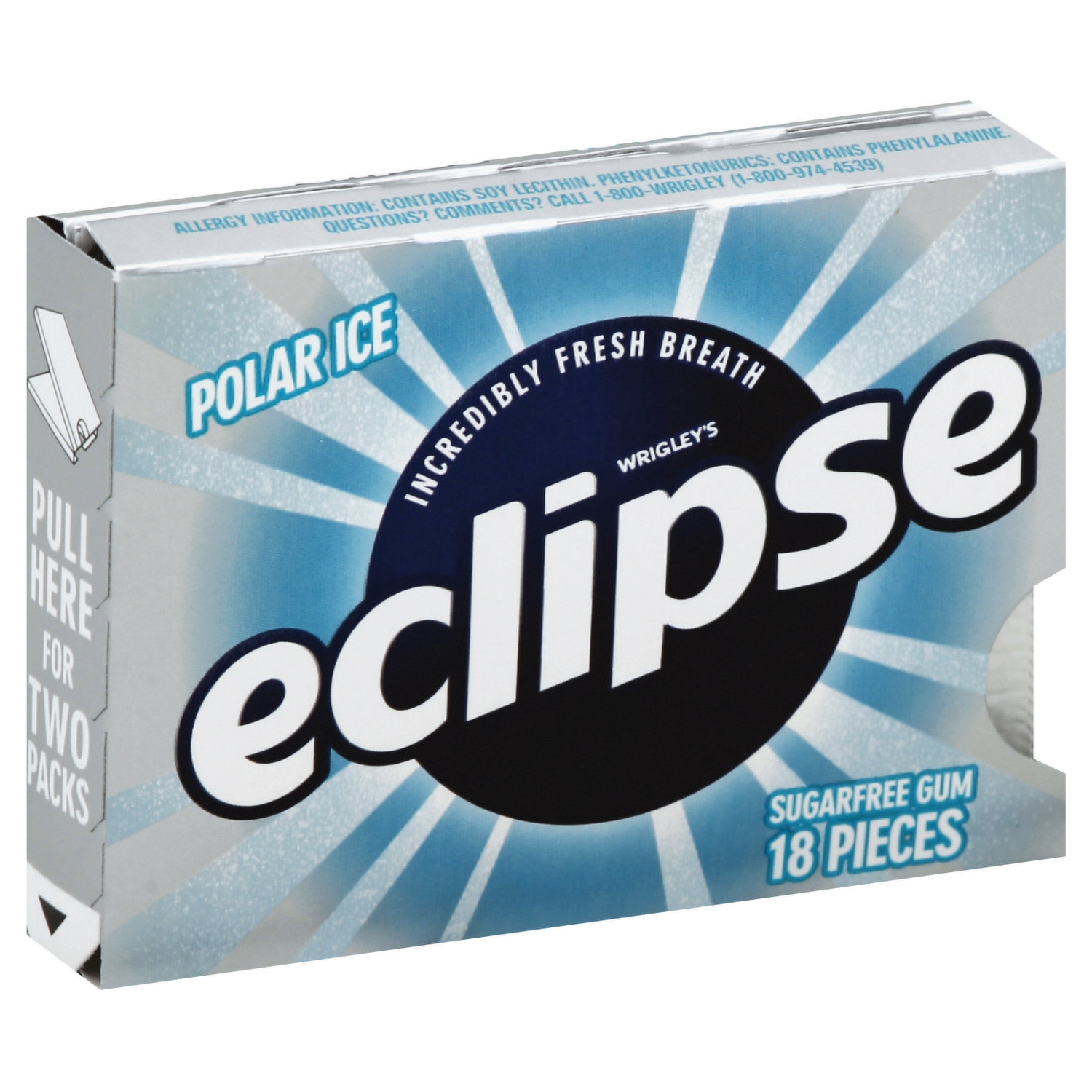 Eclipse Gum, Sugarfree, Polar Ice - 12 - 12 piece packages [144 pieces]