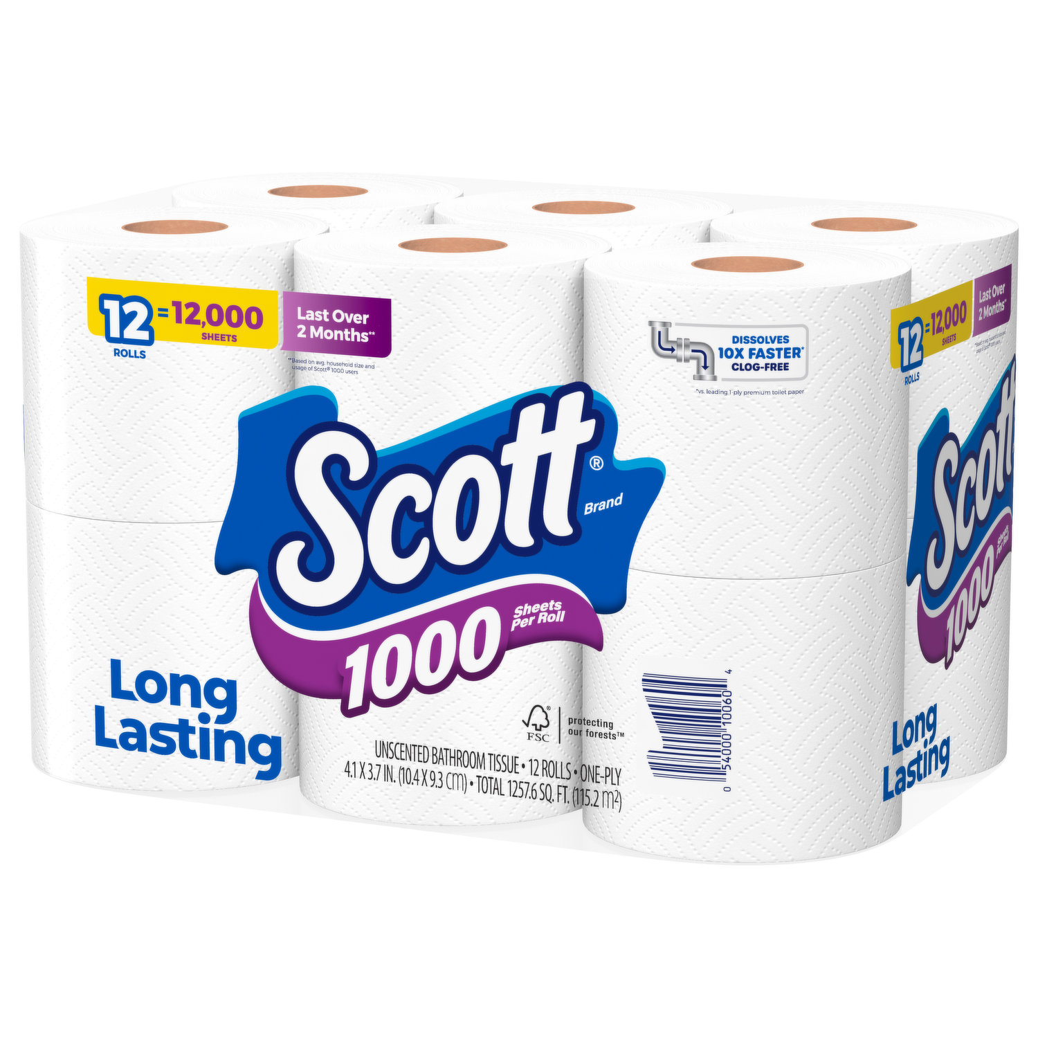 Scott Bathroom Tissue, Unscented, One-Ply - King Kullen