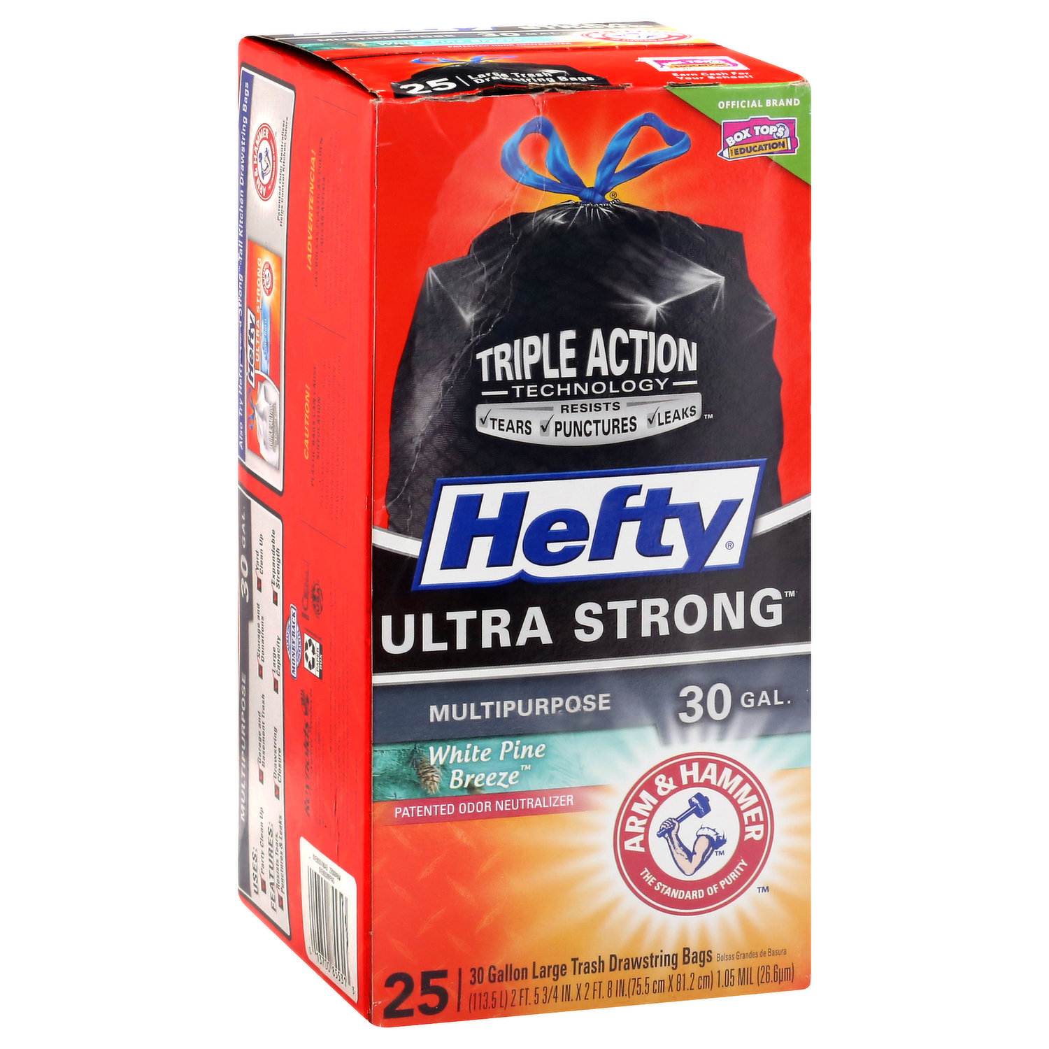 Hefty Ultra Strong White Pine Breeze Large Drawstring Trash Bags 30 Gallon  - Black - 34ct : Target