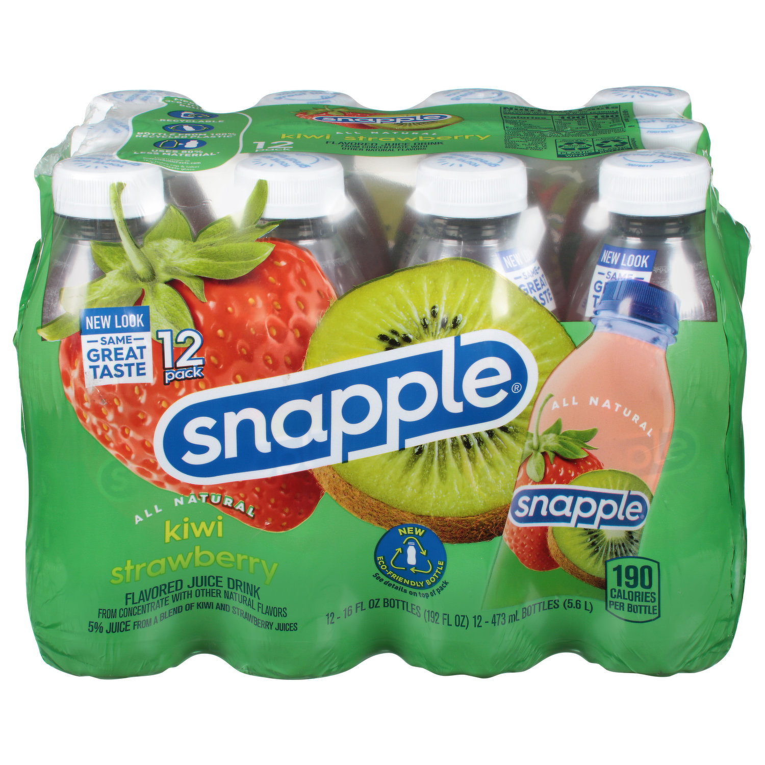 Snapple Kiwi Strawberry, 16 Fl Oz Glass Bottle