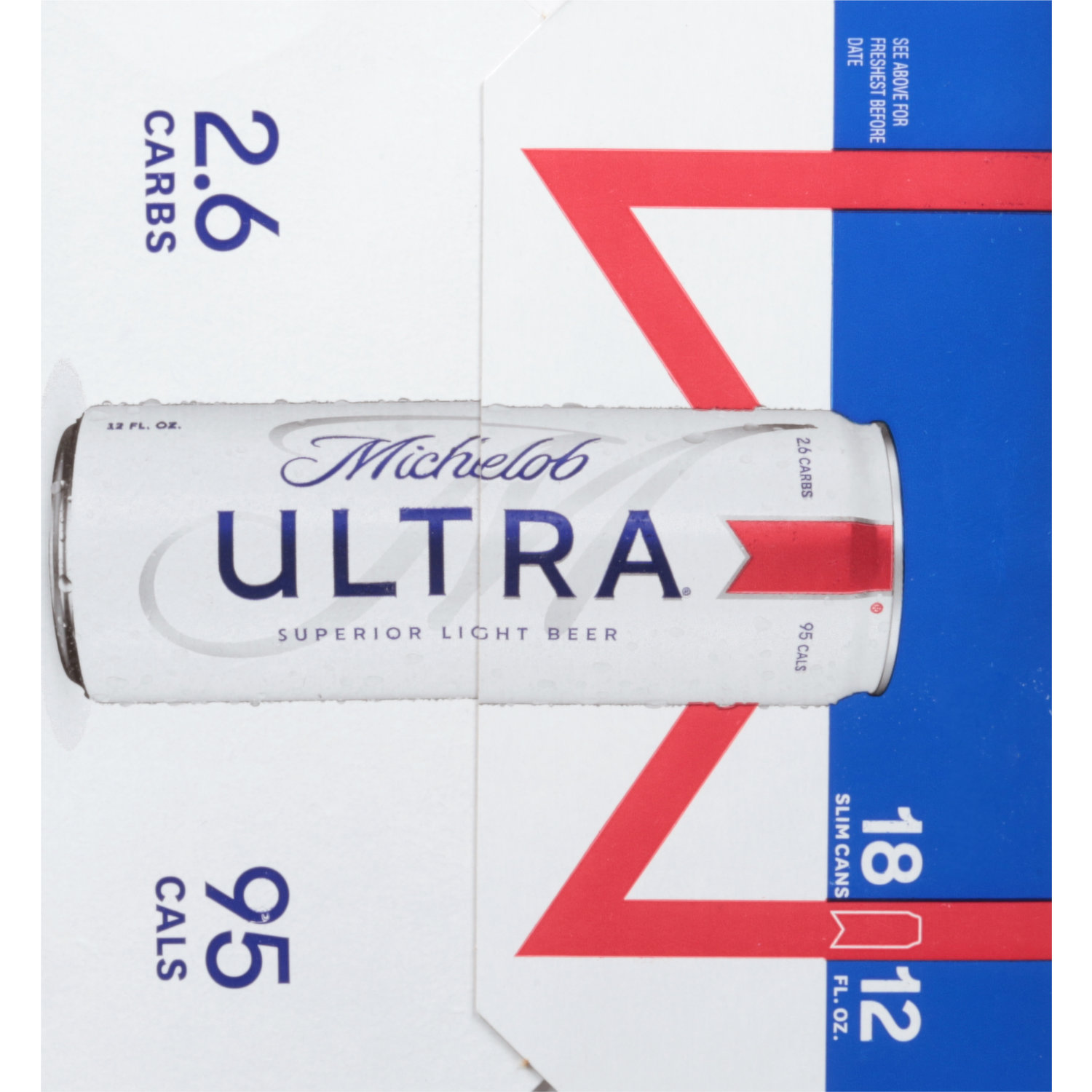 Michelob Ultra Beer, Superior Light, 18 Pack - 18 pack, 12 fl oz slim cans