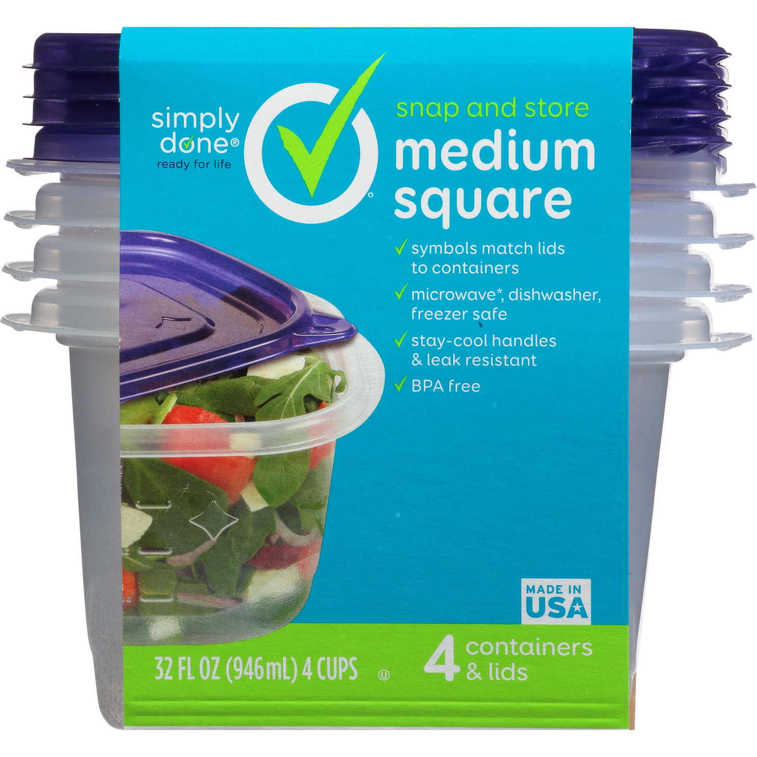 Simply Done - Simply Done, Snap And Store Soup & Salad Containers & Lids,  Seasonal Design (24 fl oz), Grocery Pickup & Delivery