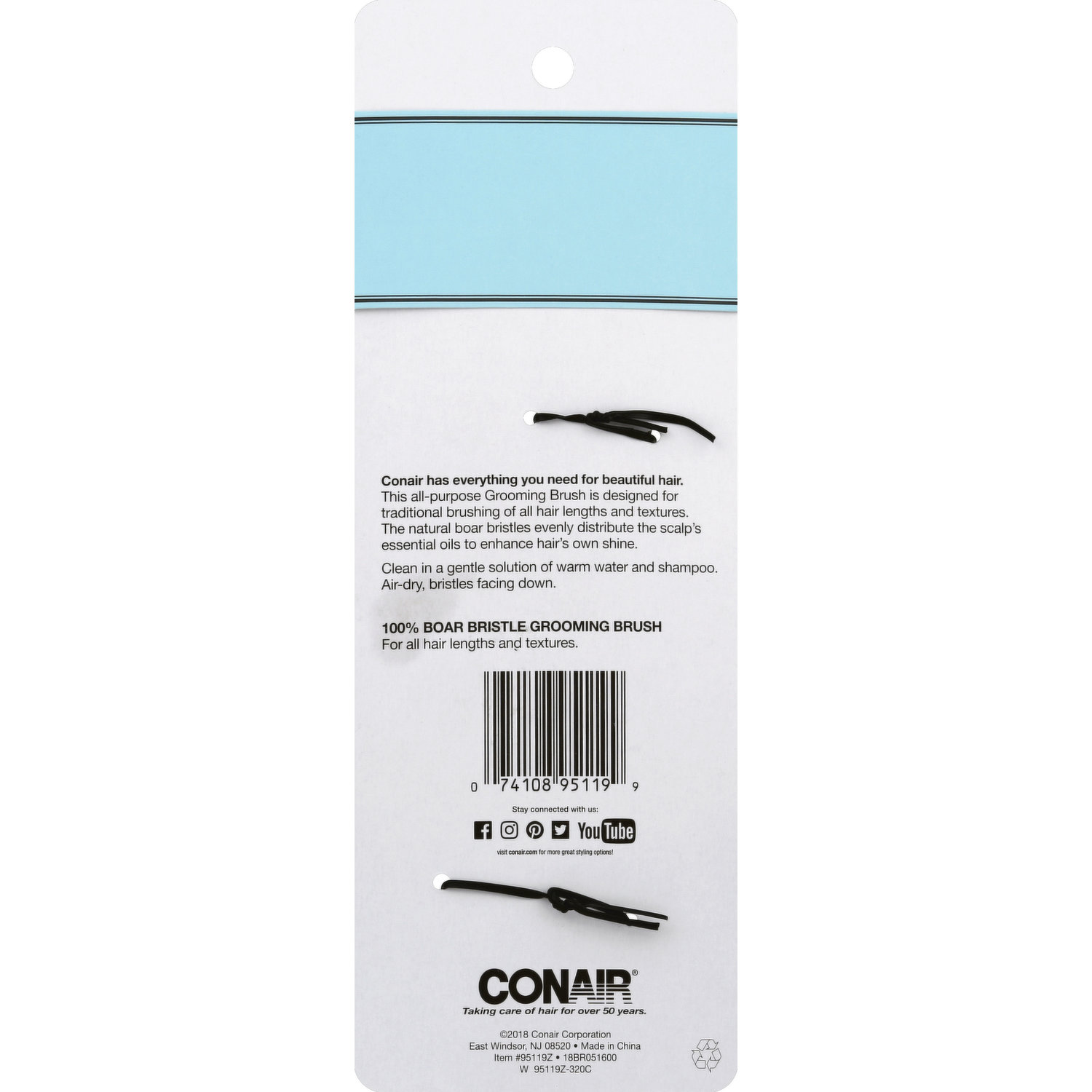 Conair® Boar Bristle Slim Grooming Brush, 1 ct - Fry's Food Stores