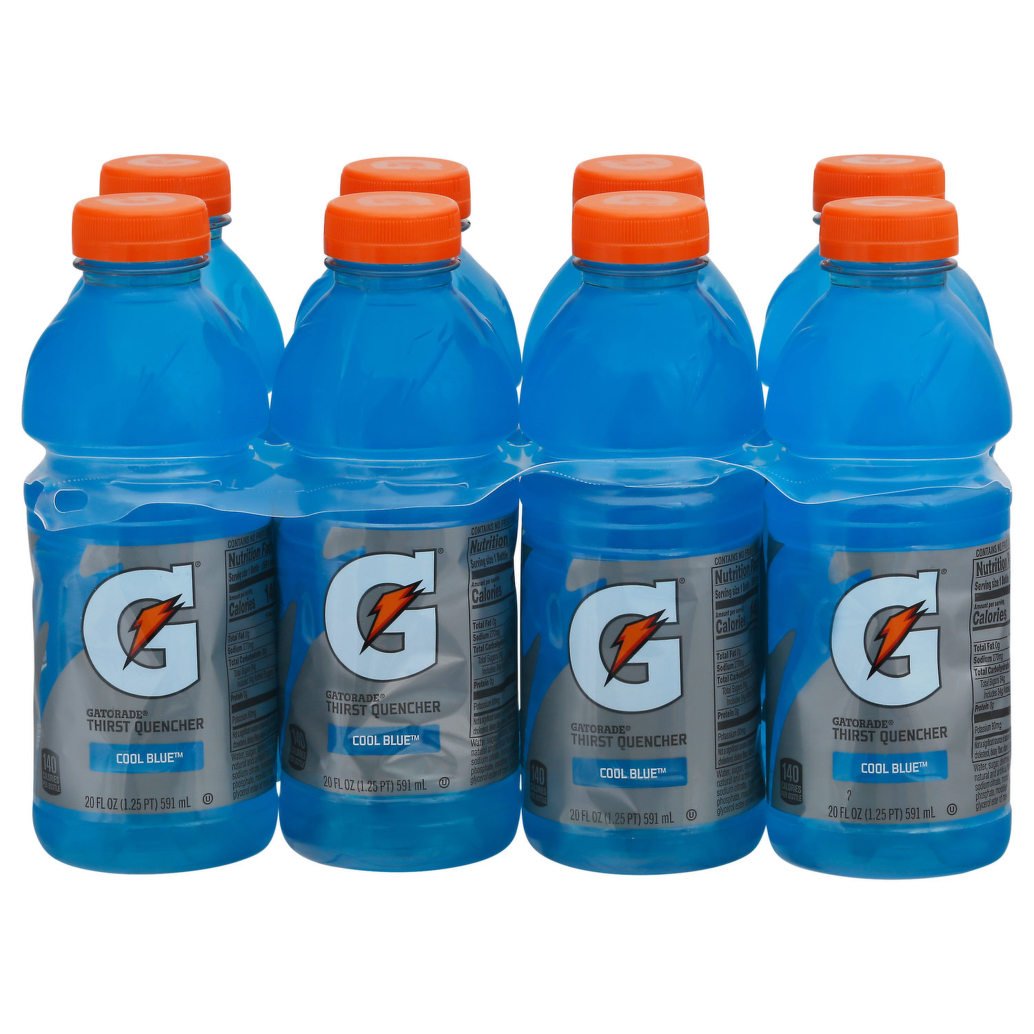 Gatorade Thirst Quencher Cool Blue Electrolyte Enhanced Sports Drink, 8  bottles / 20 fl oz - Fry's Food Stores