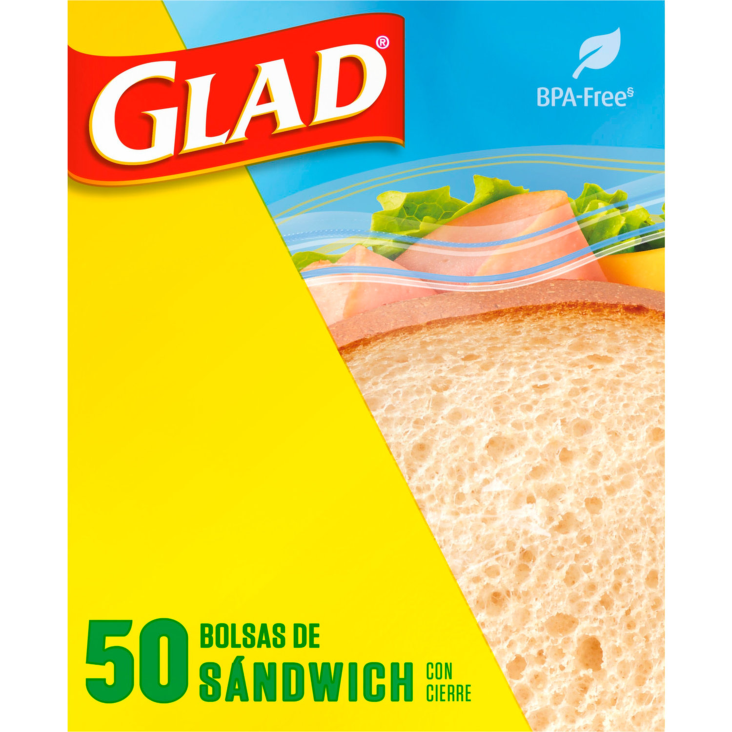 Glad Food Storage Zipper Sandwich, PK600 57263