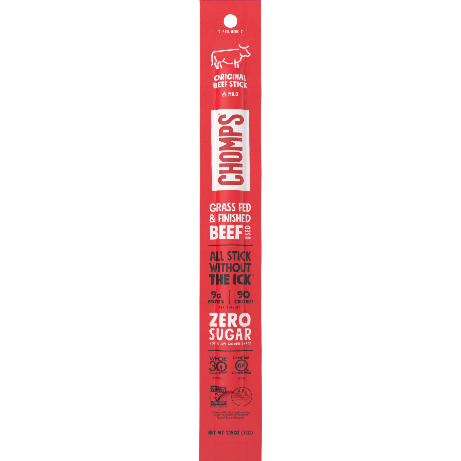 100% Grass-Fed Beef Jerky Sticks Paleo, Whole30 Chomps, 50% OFF