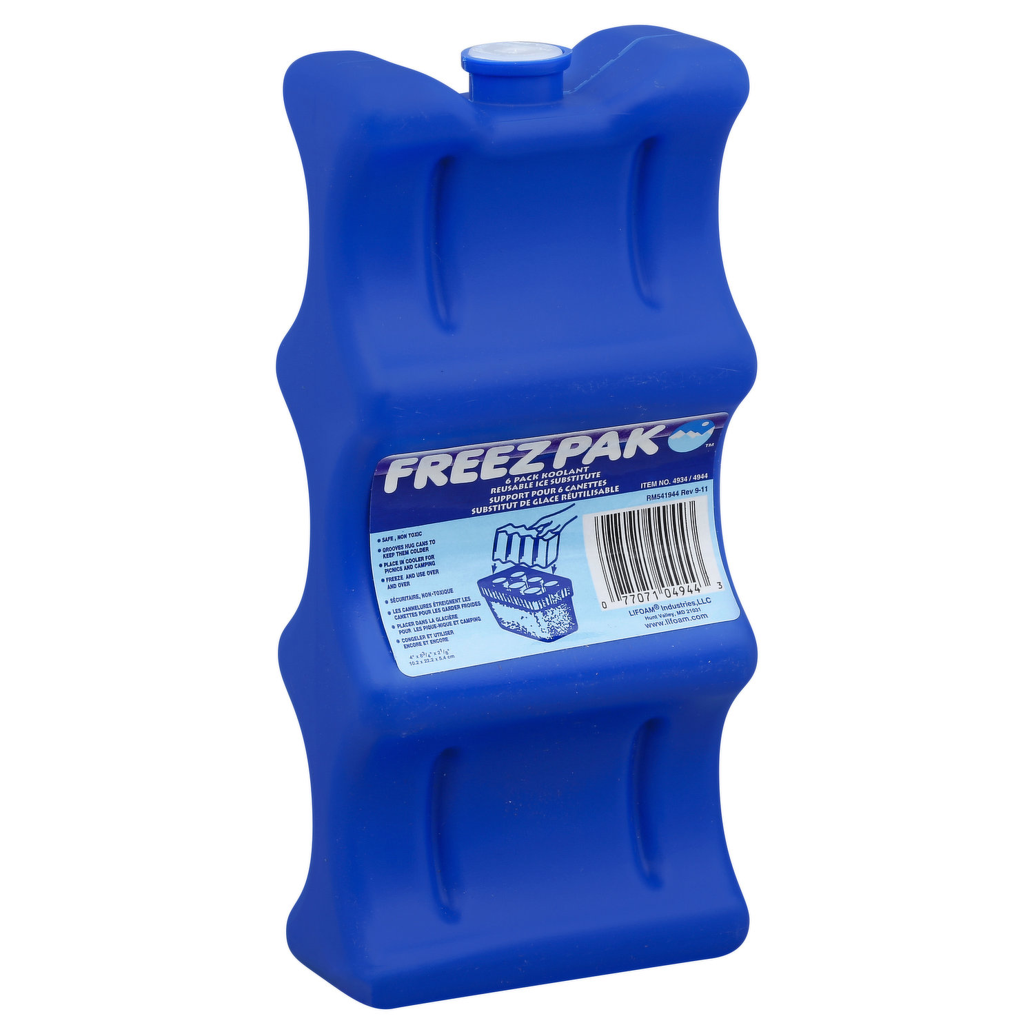 Cryopak Ice-Pak® 16 oz Blue Plastic Hard Freezer Pack - 7L x 4W