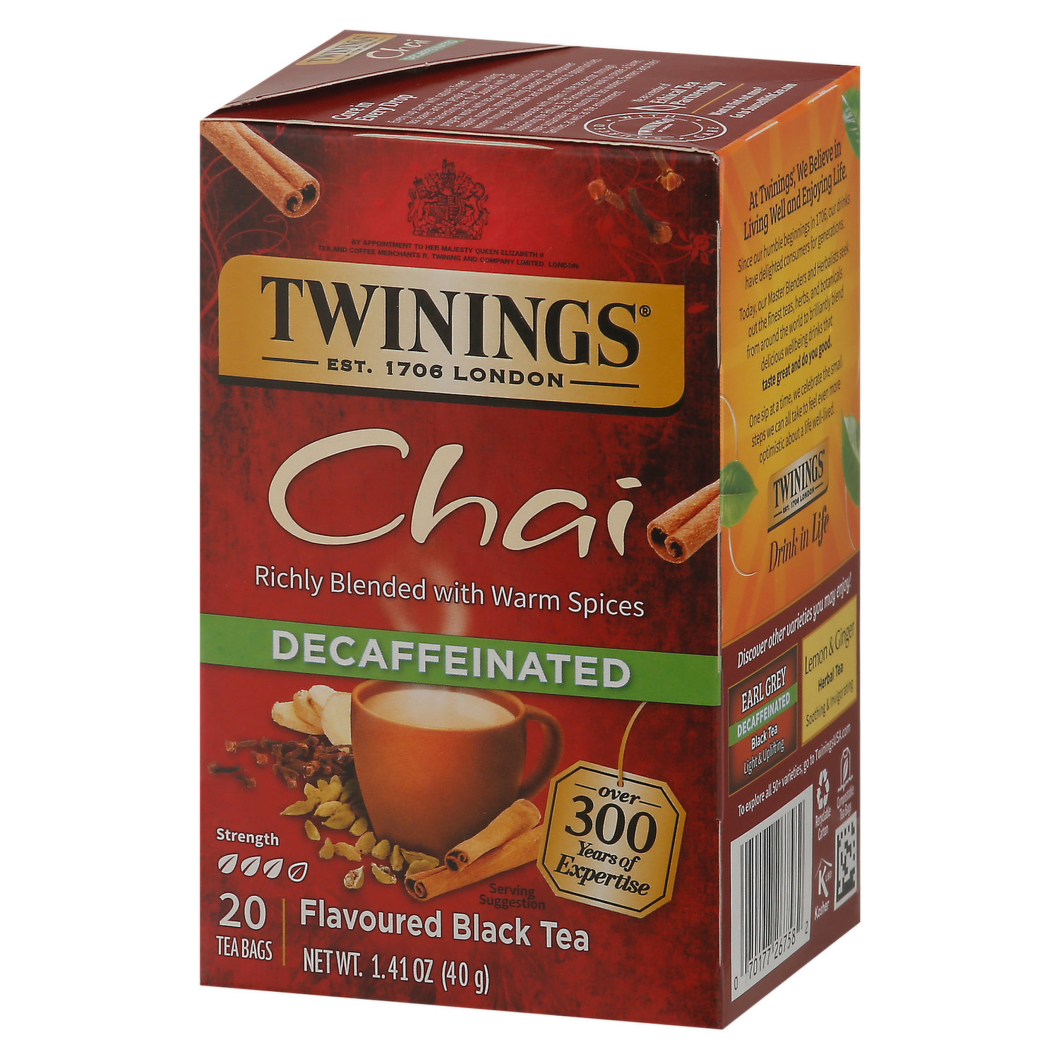 Twinings Black Tea, Chai, Decaffeinated, Tea Bags