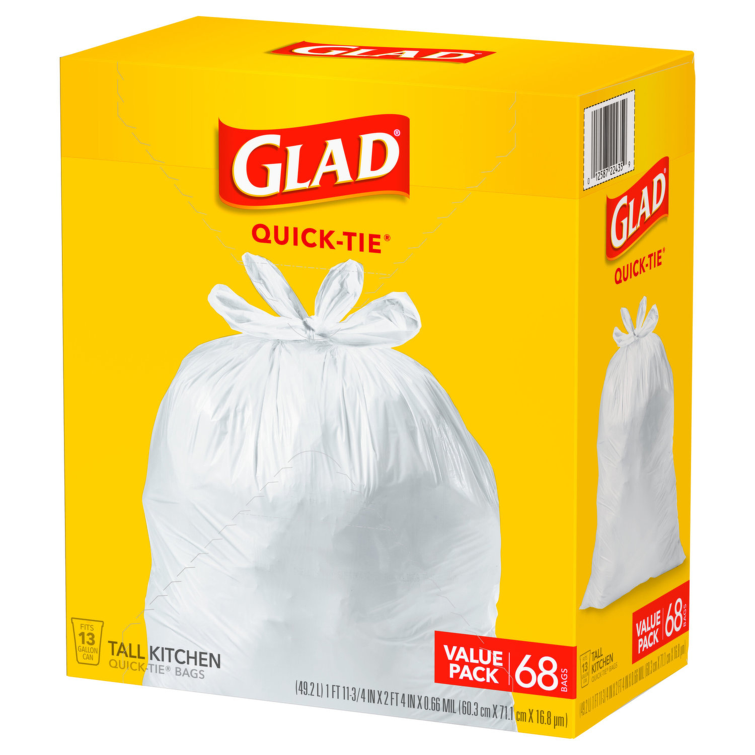 Glad CLO78526CT 13 gal Strong Tall Kitchen Trash Bags - Box of 100