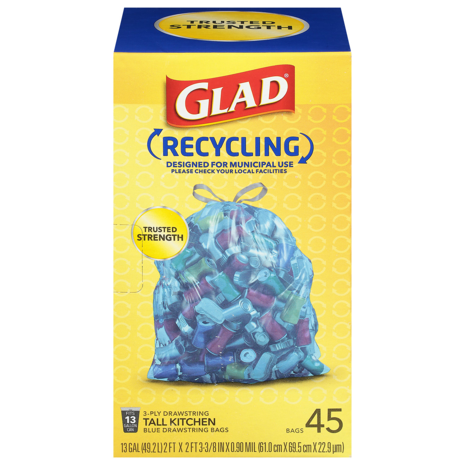 Glad Kitchen Bags, Tall, Handle-Tie, 13 Gallon - 50 bags