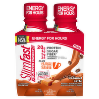 SlimFast Advanced Energy Caramel Latte Meal Replacement Shakes, 4 Each