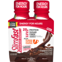 SlimFast Advanced Energy Mocha Cappuccino Meal Replacement Shakes, 4 Each