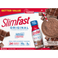 SlimFast Original Creamy Milk Chocolate Meal Replacement Shake, 8 Each