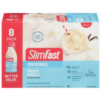 SlimFast Original French Vanilla Meal Replacement Shakes, 8 Each