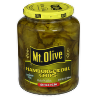 Mt. Olive Hamburger Dill Pickle Chips, 32 Ounce