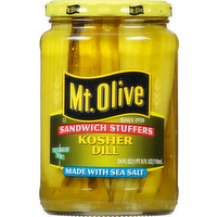 Mt. Olive Kosher Dill Sandwich Stuffers Pickles Made with Sea Salt, 24 Ounce