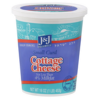 J&J Kosher 4% Cottage Cheese, 16 Ounce