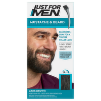 Just For Men Mustache & Beard Dark Brown Facial Hair Color Kit, 1 Each