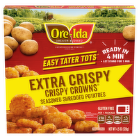 Ore-Ida Crispy Crowns Extra Crispy Easy Tater Tots, 4.5 Ounce