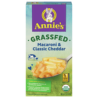 Annie's Homegrown Organic Grass Fed Classic Mild Cheddar Macaroni & Cheese Dinner, 6 Ounce