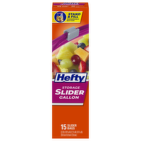 Hefty Slider Gallon Storage Bags, 15 Each