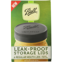 Ball Regular Mouth Leak Proof Storage Lids, 6 Each