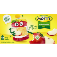 Motts Snack & Go! No Sugar Added Applesauce Pouches, 12 Each