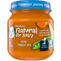 Gerber 2nd Foods Natural Pear Carrot Pea Baby Food, 4 Ounce