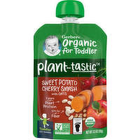 Gerber Organic for Toddler Plant-Based Sweet Potato Cherry Smash with Oats, 3.5 Ounce
