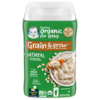 Gerber Supported Sitter Organic Oatmeal Cereal Baby Food, 8 Ounce
